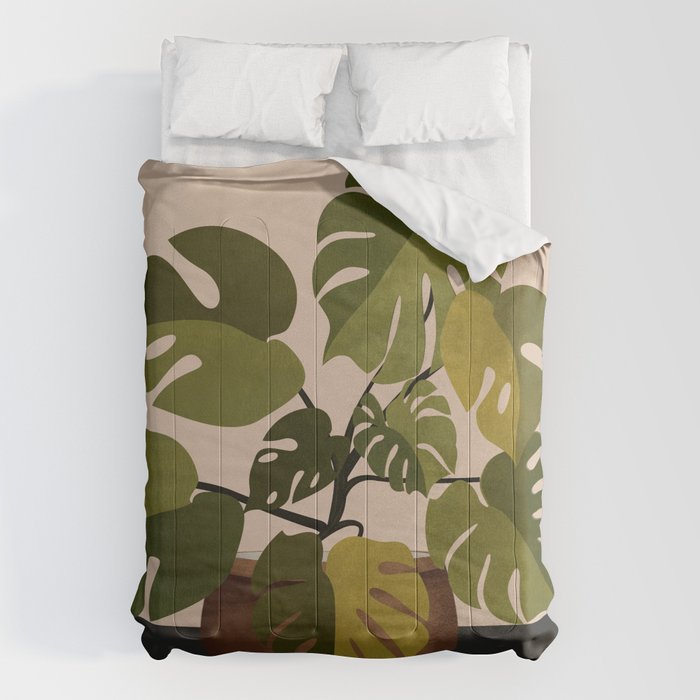 Monstera Plant In A Pot 1 Comforter Gallery Image 6