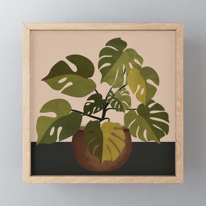 Monstera Plant In A Pot 1 Mini Art Print Gallery Image 1
