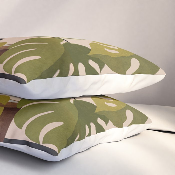 Monstera Plant In A Pot 1 Pillow Sham Gallery Image 3