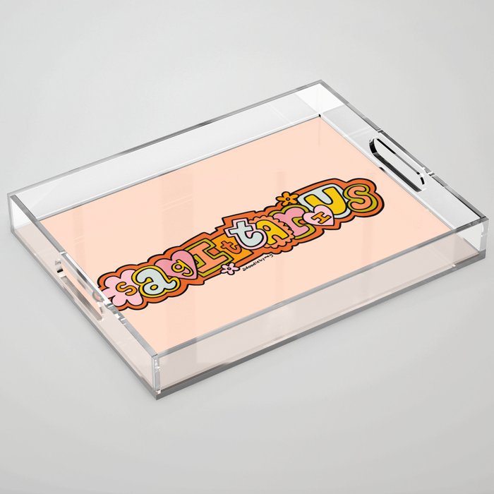 Sagittarius Doodle Letters Acrylic Tray Gallery Image 1