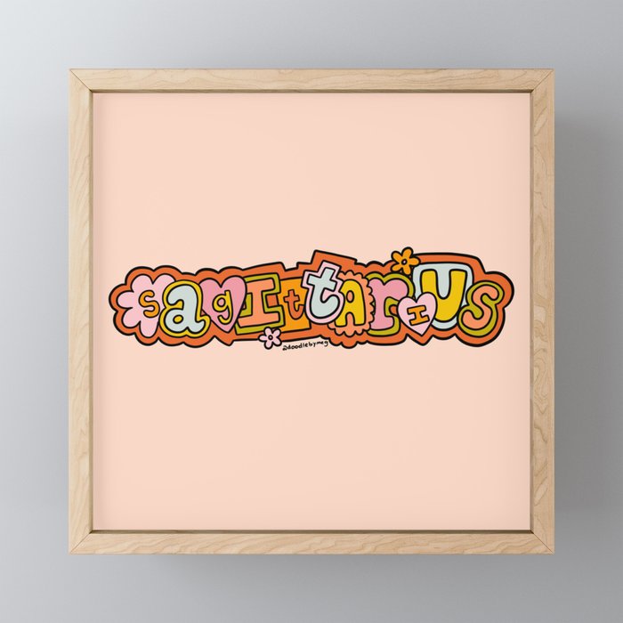 Sagittarius Doodle Letters Mini Art Print Gallery Image 1
