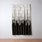 Charcoal Hexagons Window Curtain Gallery Image 3
