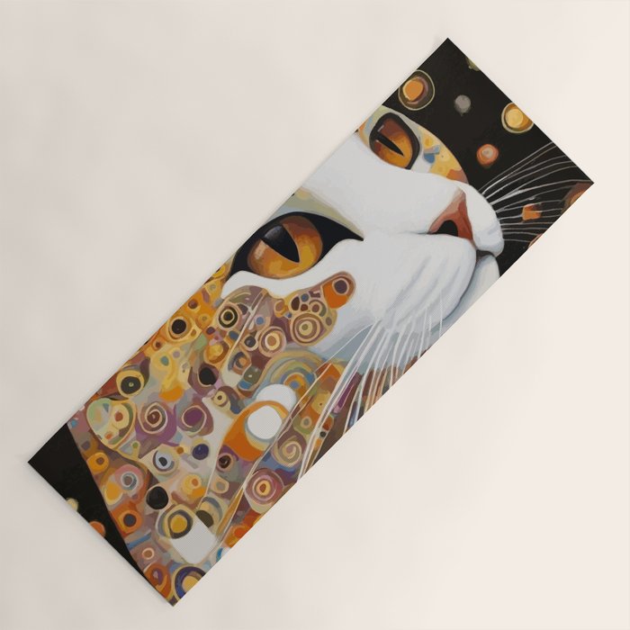 Klimt Cat with Almond Eyes Yoga Mat Gallery Image 1