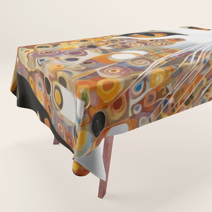 Klimt Cat with Almond Eyes Tablecloth Gallery Image 1