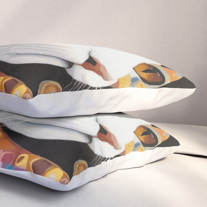 Klimt Cat with Almond Eyes Pillow Sham Gallery Image 3