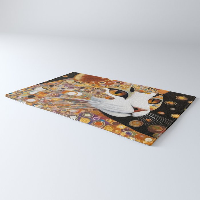 Klimt Cat with Almond Eyes Rug Gallery Image 3