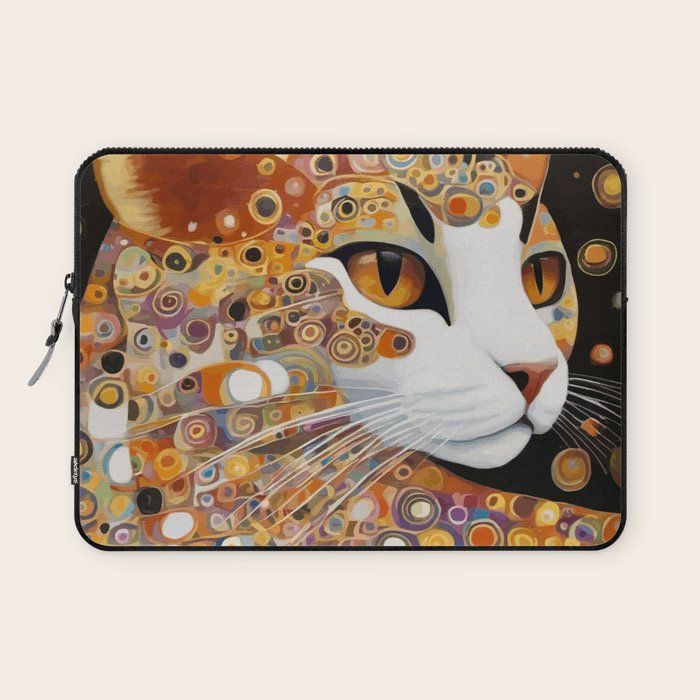 Klimt Cat with Almond Eyes Laptop Sleeve Gallery Image 1