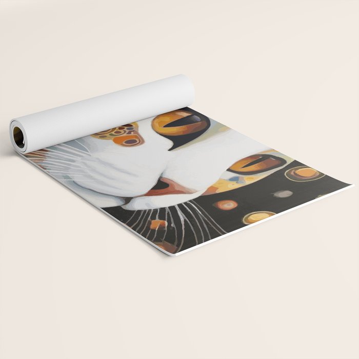 Klimt Cat with Almond Eyes Yoga Mat Gallery Image 2