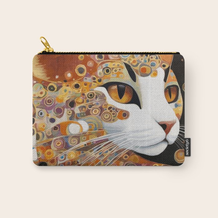 Klimt Cat with Almond Eyes Carry All Pouch Gallery Image 1