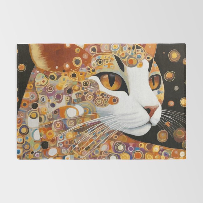 Klimt Cat with Almond Eyes Rug Gallery Image 2