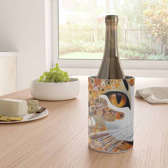 Klimt Cat with Almond Eyes Wine Chiller Gallery Image 4