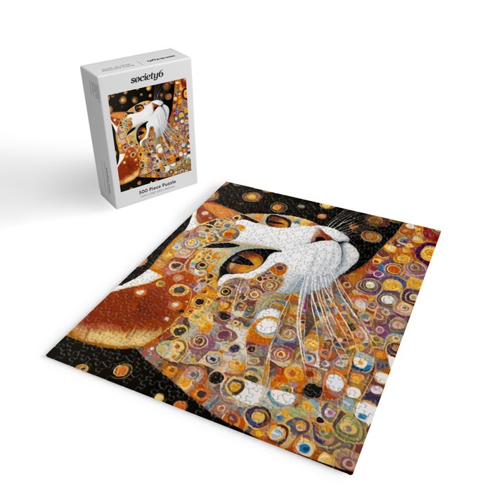 Klimt Cat with Almond Eyes Jigsaw Puzzle Gallery Image 2
