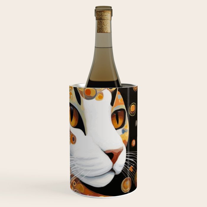 Klimt Cat with Almond Eyes Wine Chiller Gallery Image 3