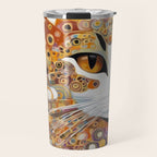Klimt Cat with Almond Eyes Travel Mug Gallery Image 1