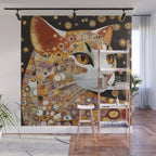 Klimt Cat with Almond Eyes Wall Mural Gallery Image 1