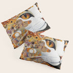 Klimt Cat with Almond Eyes Pillow Sham Gallery Image 3
