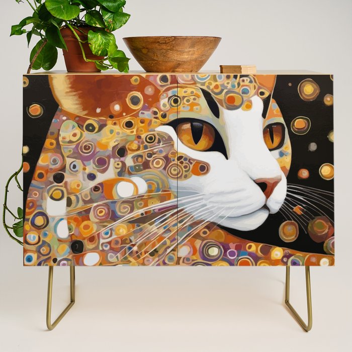 Klimt Cat with Almond Eyes Credenza Gallery Image 1