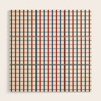 Blue Red Tattersall Plaid Pattern Wood Wall Art Gallery Image 1