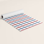 Blue Red Tattersall Plaid Pattern Yoga Mat Gallery Image 2
