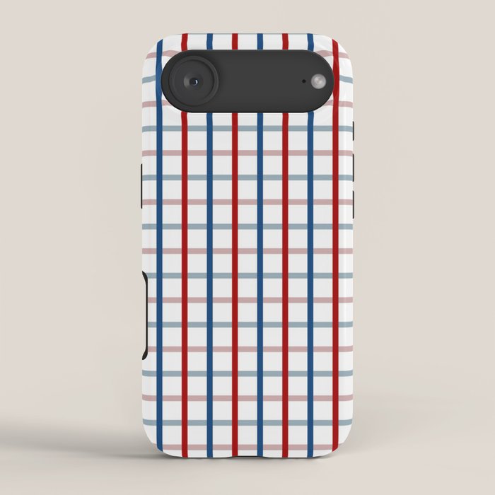 Blue Red Tattersall Plaid Pattern iPhone Case Gallery Image 2