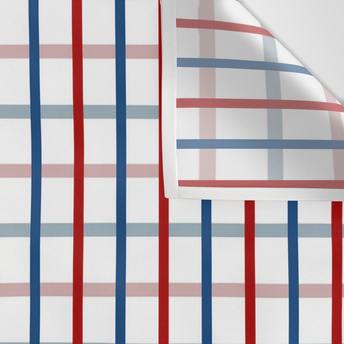 Blue Red Tattersall Plaid Pattern Wall Tapestry Gallery Image 3
