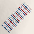 Blue Red Tattersall Plaid Pattern Yoga Mat Gallery Image 1