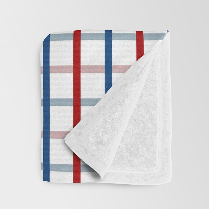 Blue Red Tattersall Plaid Pattern Throw Blanket Gallery Image 3