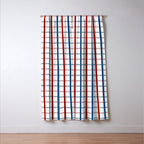 Blue Red Tattersall Plaid Pattern Window Curtain Gallery Image 3