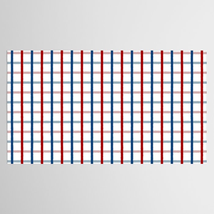 Blue Red Tattersall Plaid Pattern Tablecloth Gallery Image 2