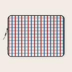 Blue Red Tattersall Plaid Pattern Laptop Sleeve Gallery Image 1