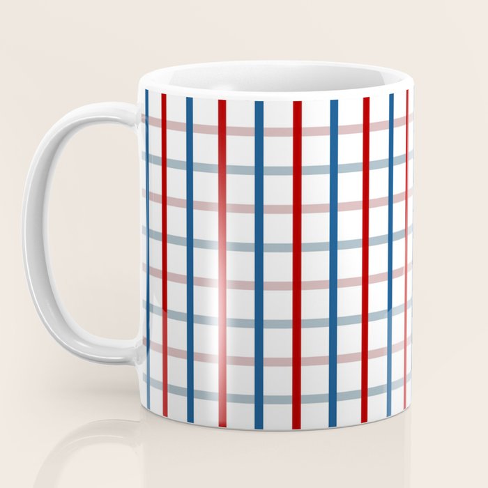 Blue Red Tattersall Plaid Pattern Coffee Mug Gallery Image 3