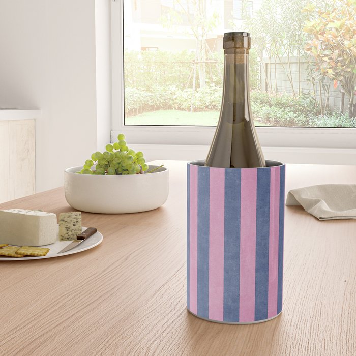 STRIPES - 005 - pink and blue Wine Chiller Gallery Image 4