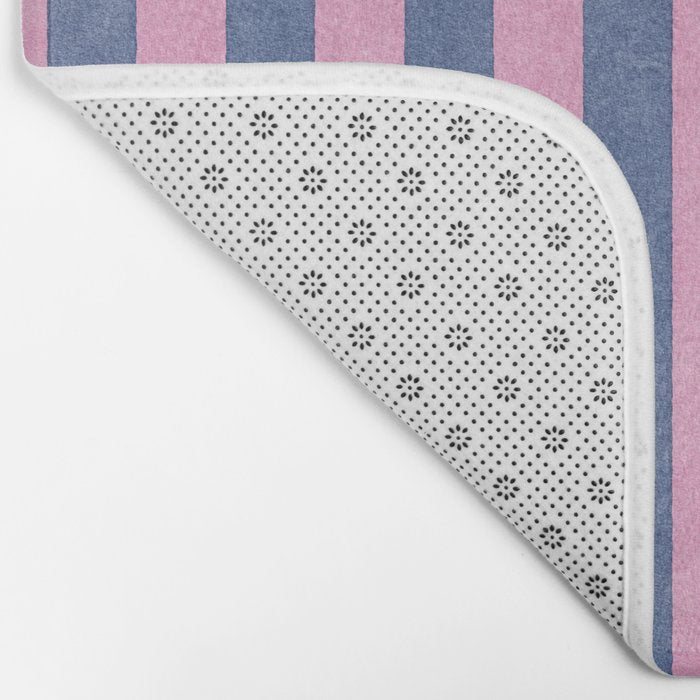 STRIPES - 005 - pink and blue Bath Mat Gallery Image 2