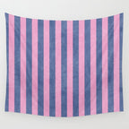 STRIPES - 005 - pink and blue Wall Tapestry Gallery Image 4