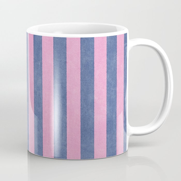 STRIPES - 005 - pink and blue Coffee Mug Gallery Image 1