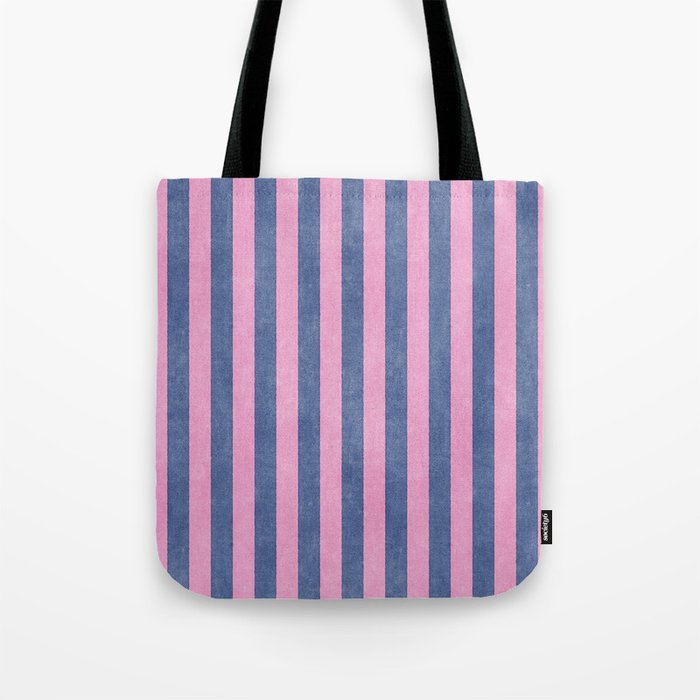 STRIPES - 005 - pink and blue Tote Bag Gallery Image 1