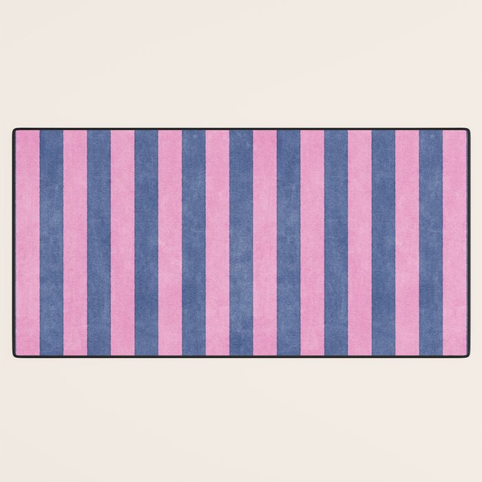 STRIPES - 005 - pink and blue Desk Mat Gallery Image 3