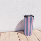 STRIPES - 005 - pink and blue Travel Mug Gallery Image 4