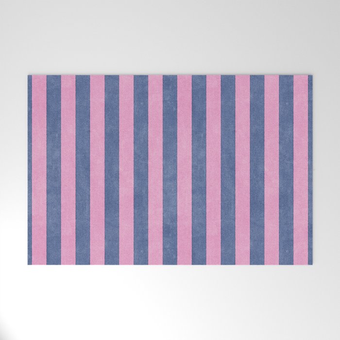 STRIPES - 005 - pink and blue Welcome Mat Gallery Image 1