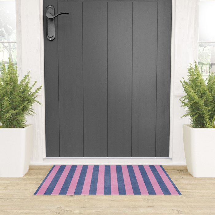 STRIPES - 005 - pink and blue Welcome Mat Gallery Image 3