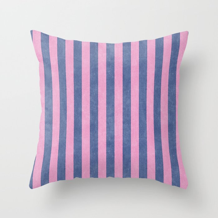 STRIPES - 005 - pink and blue Throw Pillow Gallery Image 6