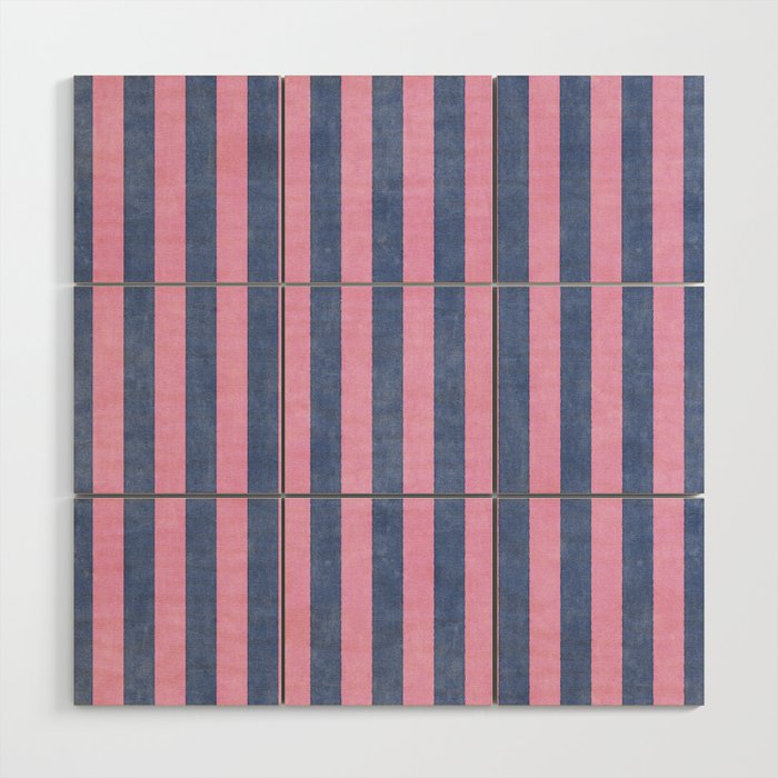 STRIPES - 005 - pink and blue Wood Wall Art Gallery Image 1