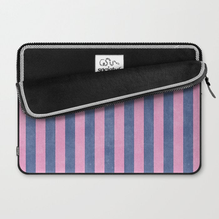 STRIPES - 005 - pink and blue Laptop Sleeve Gallery Image 2