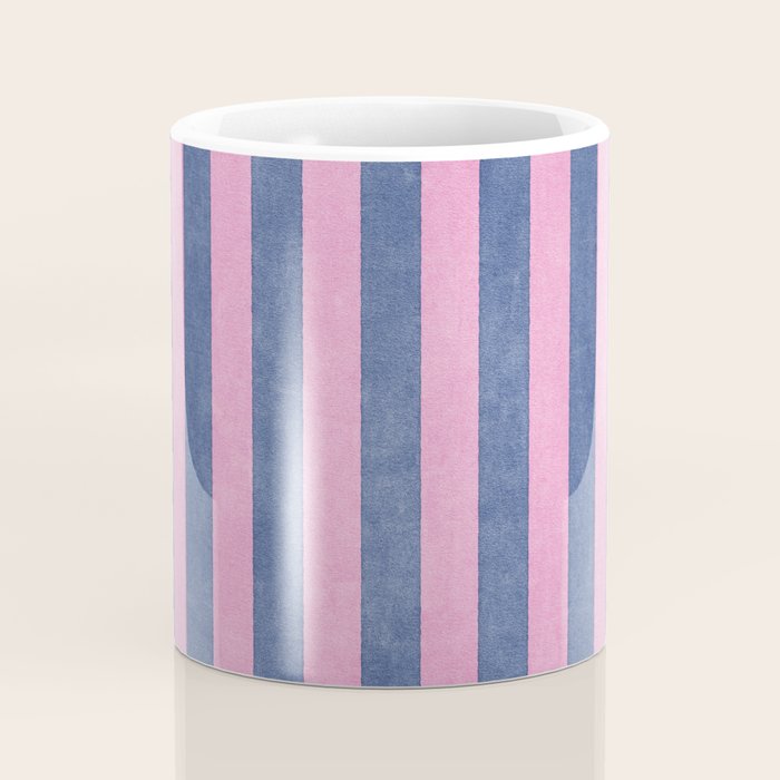 STRIPES - 005 - pink and blue Coffee Mug Gallery Image 4