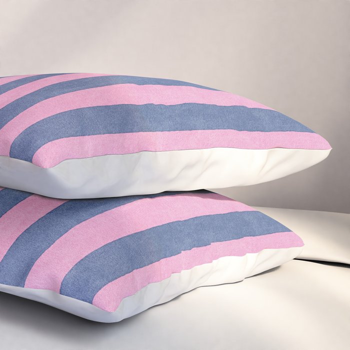 STRIPES - 005 - pink and blue Pillow Sham Gallery Image 3