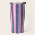 STRIPES - 005 - pink and blue Travel Mug Gallery Image 2
