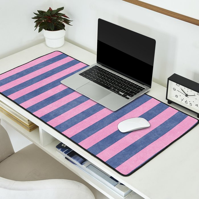 STRIPES - 005 - pink and blue Desk Mat Gallery Image 2