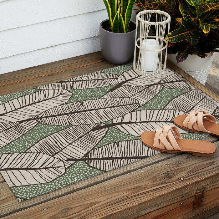 Banana Leaves Outdoor Rug Gallery Image 2