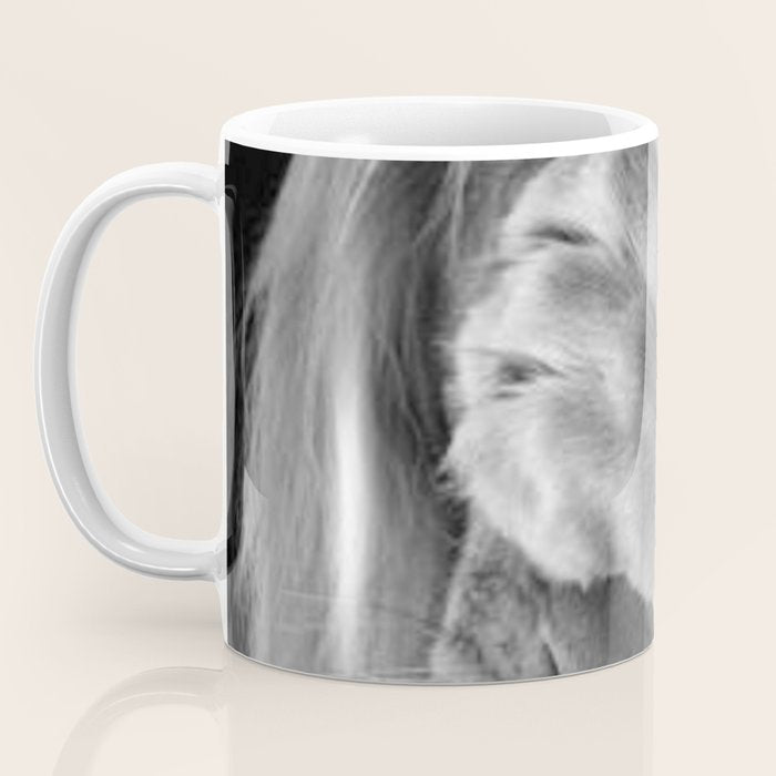 Even Lions Have Bad Days - The Lion Sleeps Tonight black and white photograph  Coffee Mug Gallery Image 3