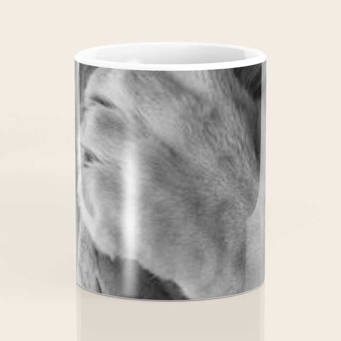 Even Lions Have Bad Days - The Lion Sleeps Tonight black and white photograph  Coffee Mug Gallery Image 4